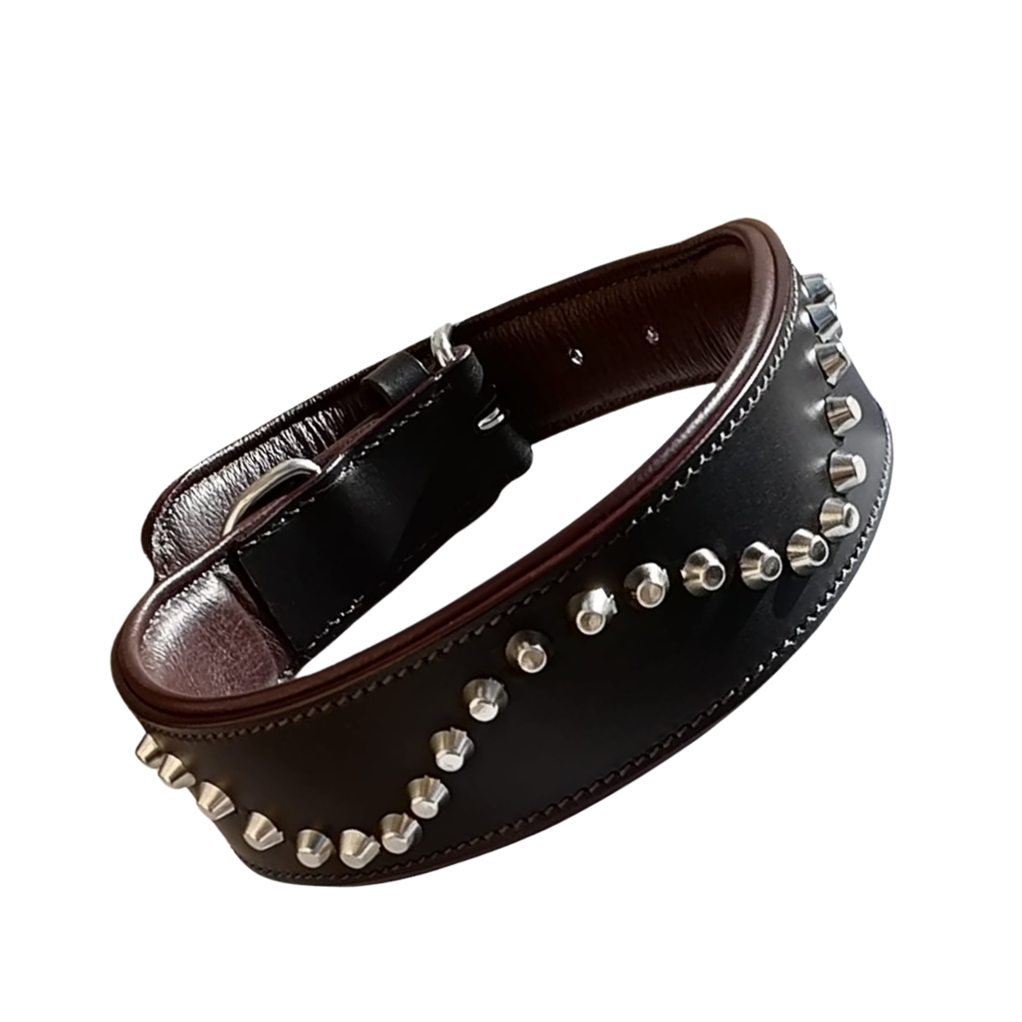 Collar de Cuero Genuino para Perros – Estilo Punk con Tachuelas – Talla XL, 5cm Ancho. Marca IULIUS