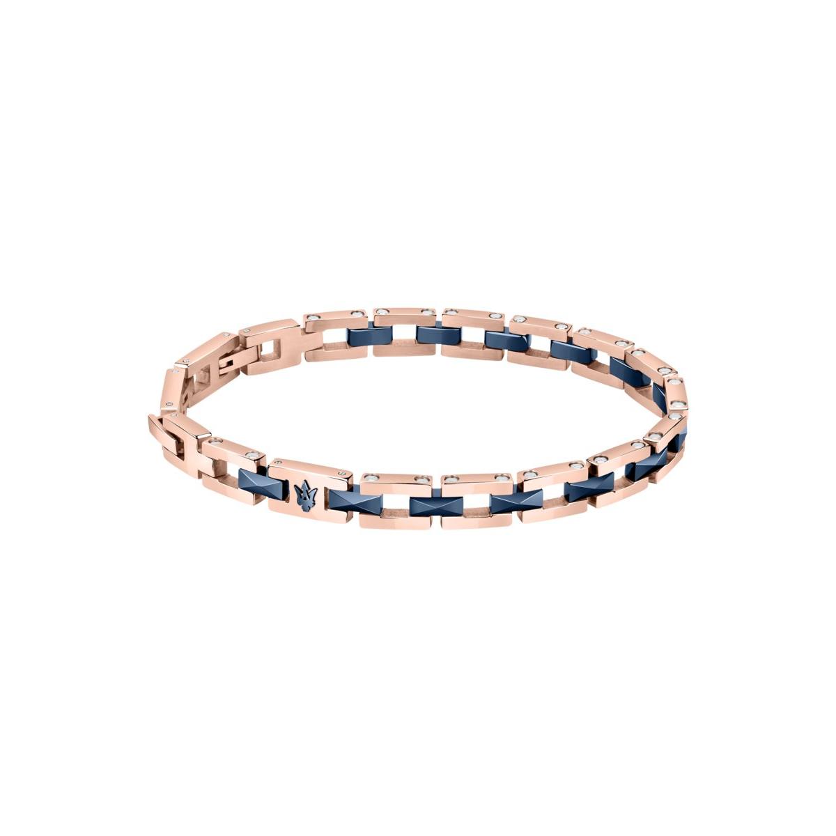 Maserati Pulsera Hombre Maserati J Br. Rg&blu+blue Ceramic 22cm De Acero Azul, Oro Rosa Jm422atz15