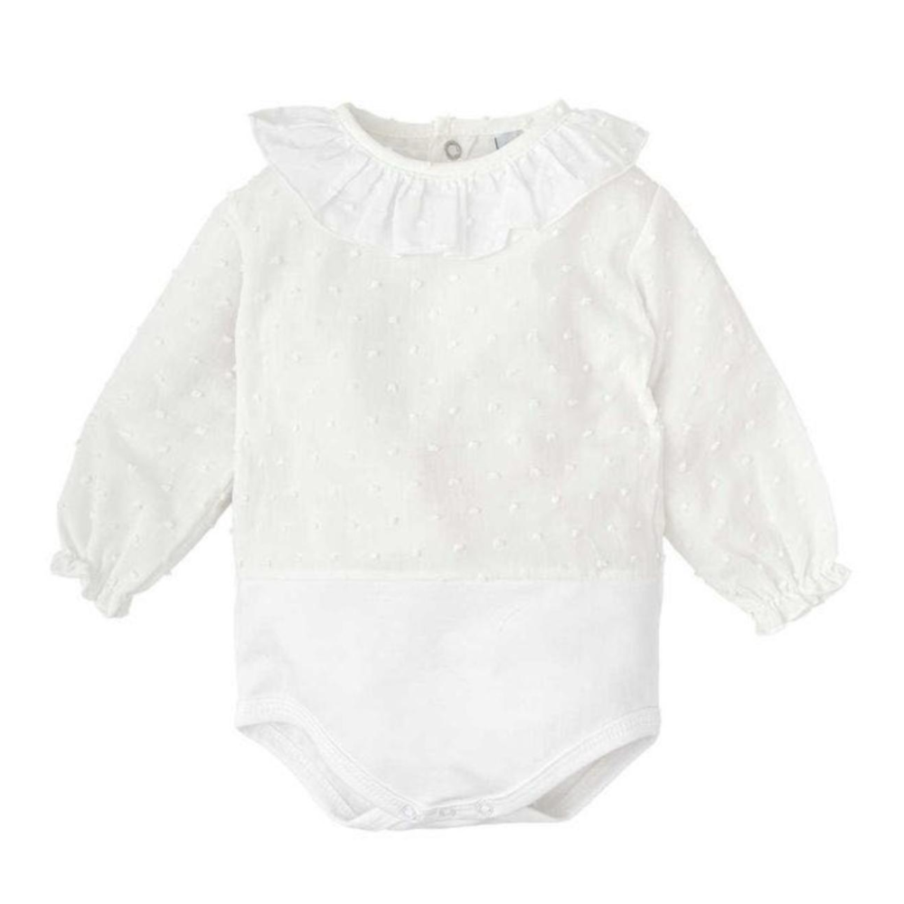 Body camisa plumetti manga larga cuello volante babidu