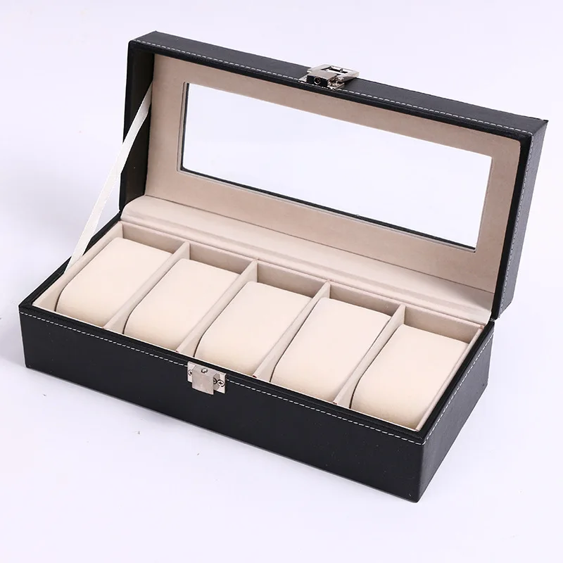 TK Cajas De Relojes Organizador De Joyería PU Cuero Caja De Exhibición Para Regalos Mejores Cajas De Almacenamiento De 2/3/4/5/6/8/10/12 Grids
