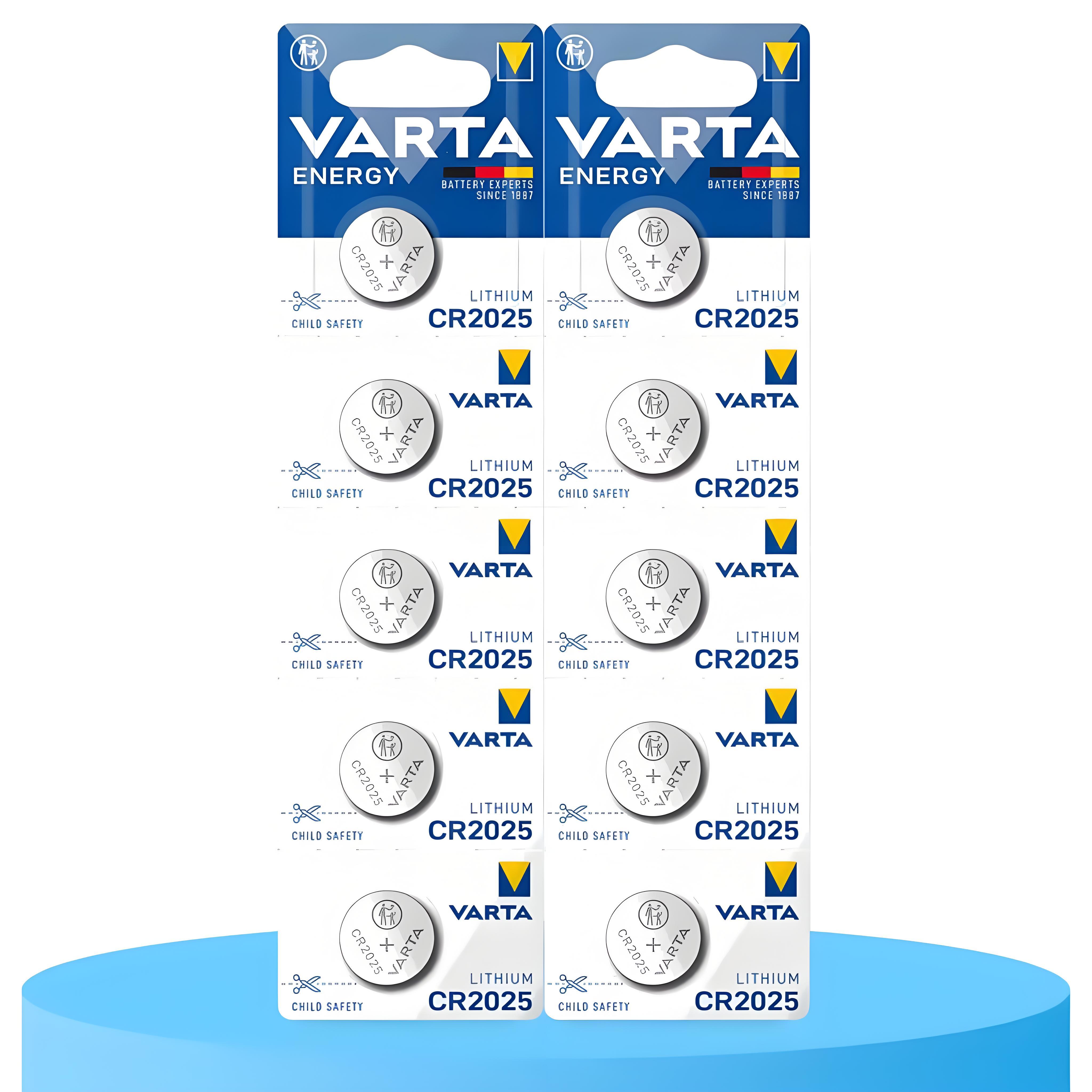 TopRed | Pack 10 uds Pilas Botón de Litio Varta, Modelos CR2032 CR2025 CR2016 3V, Baterías de Botón para Llaves de Coche, Relojes, Básculas, Mandos a Distancia y Calculadoras