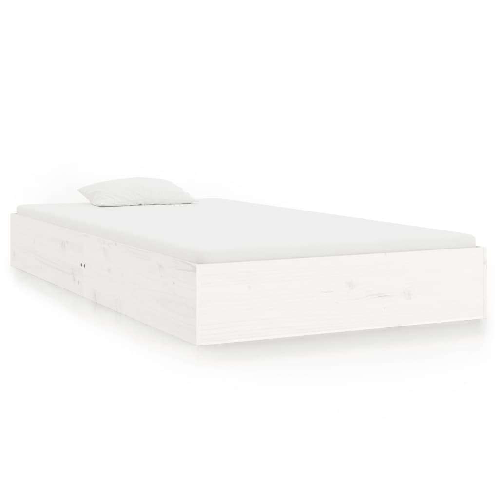 vidaXL Estructura de cama sin colchón madera maciza blanco 90x200 cm