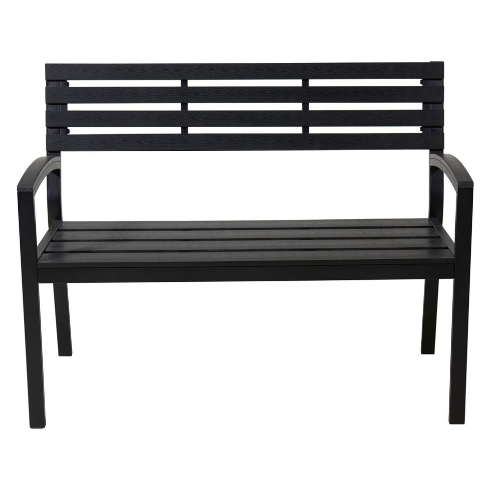 BANCO DE JARDIN POLIURETANO NEGRO 115X55X85