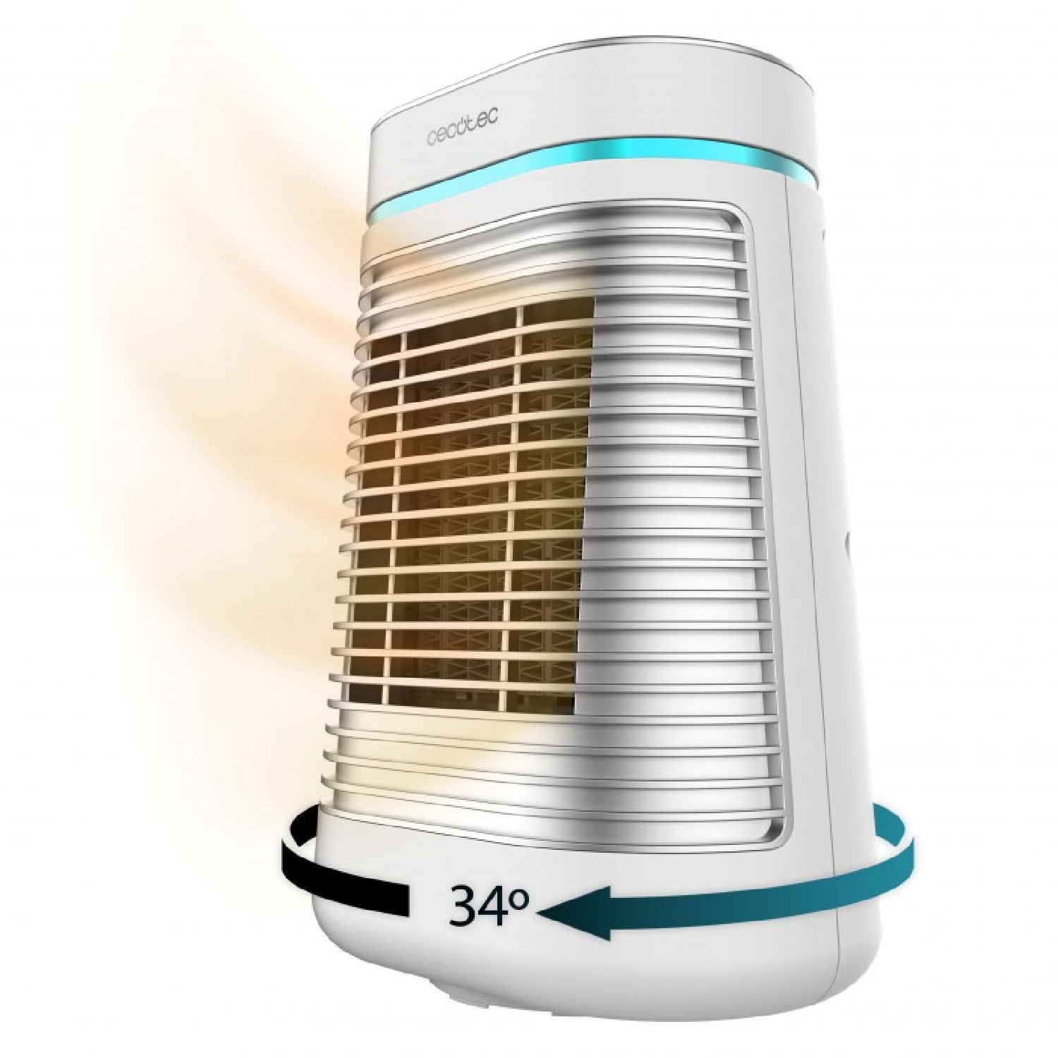 Cecotec Calefactor Cerámico de Sobremesa ReadyWarm 1550 Max Ceramic Rotate Smart. 1500 W, Oscilación, Pantalla digital