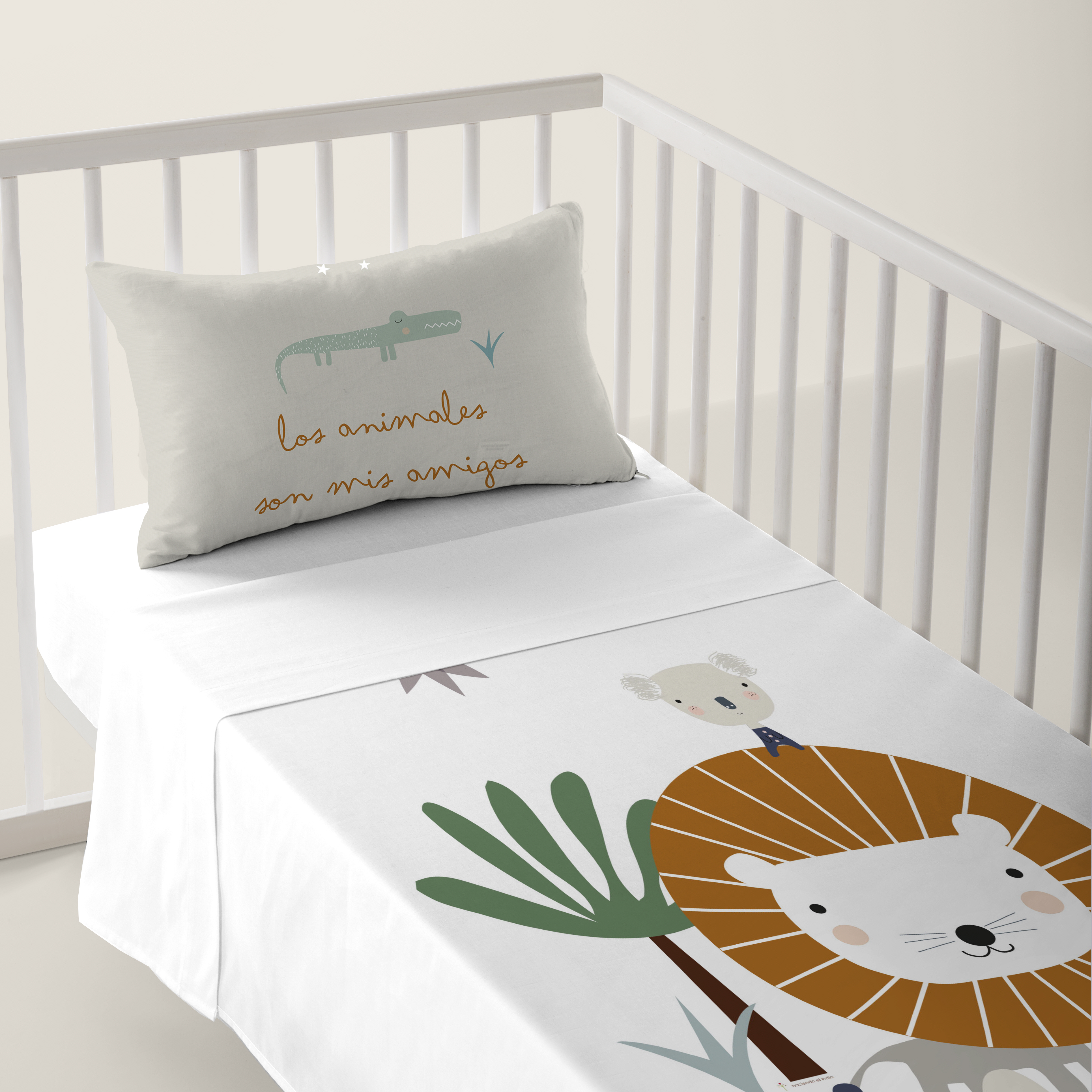 HACIENDO EL INDIO - Juego de Sábanas Cuna Estampado 100% Algodón - Juego de 2 Piezas Incluye Sábana Encimera y 1 Funda de Almohada - 100x130/120x180 cm - 27 Modelos Disponibles - Fabricado en España