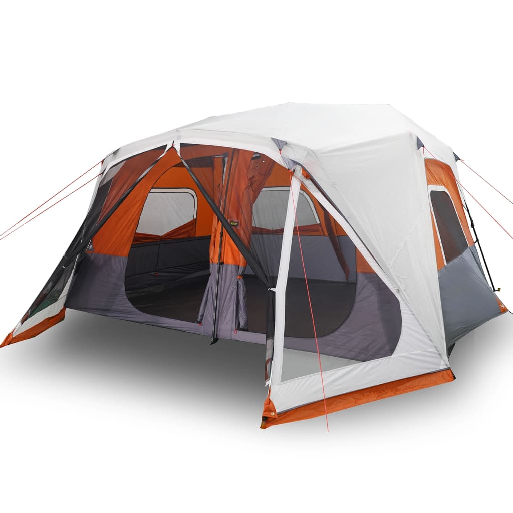 vidaXL Tienda familiar LED 10 personas apertura rápida gris naranja