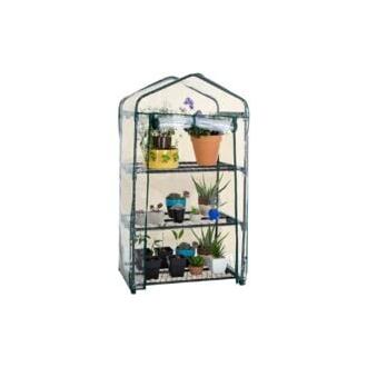 CA Invernadero pequeño Sollbry con cubierta de plástico de PVC, portátil para exteriores, ideal para el cultivo de plántulas y flores, de 3 capas (sin soporte) (69 x 49 x 126 cm)