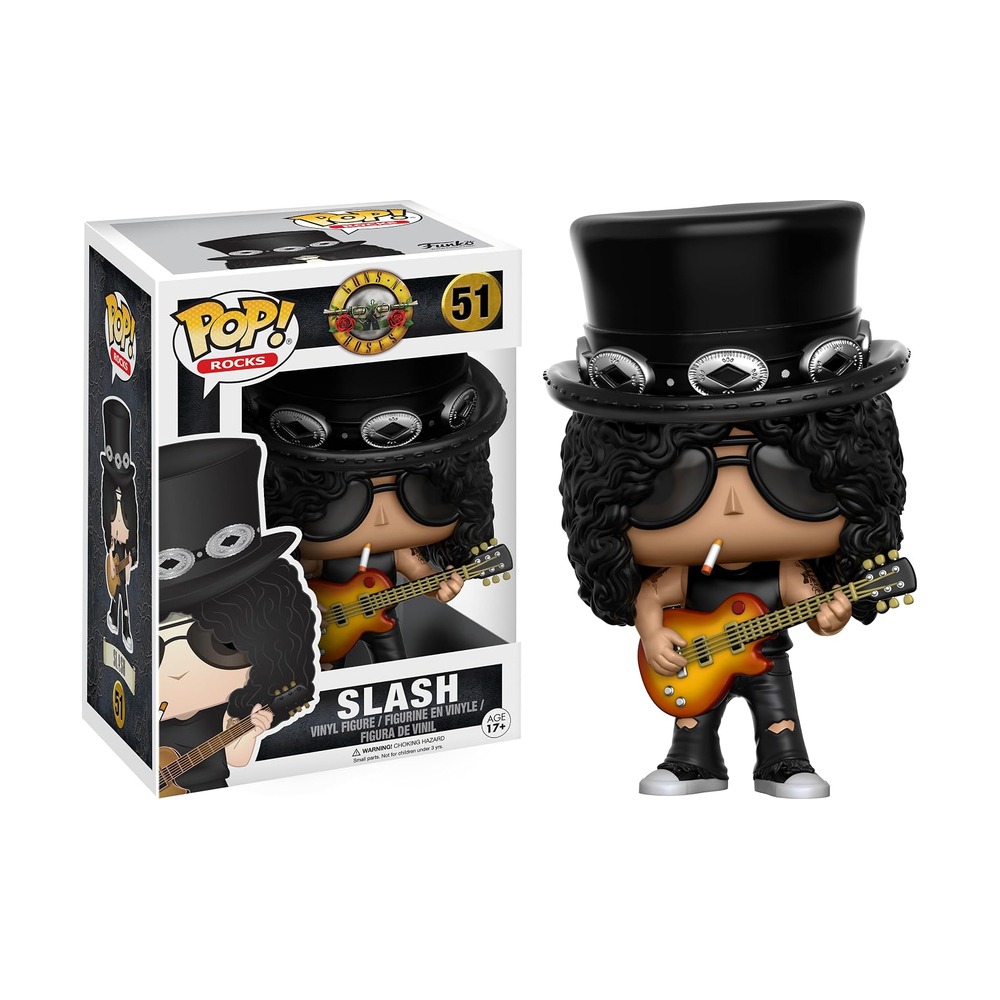 FUNKO POP! ROCKS GUNS N´ ROSES - SLASH, 10687, Nº 51, TIENDA CON LICENCIA OFICIAL, FIGURA, JUGUETE, CABEZÓN, VINILO, MUÑECO, GRUPO, GUITARRISTA