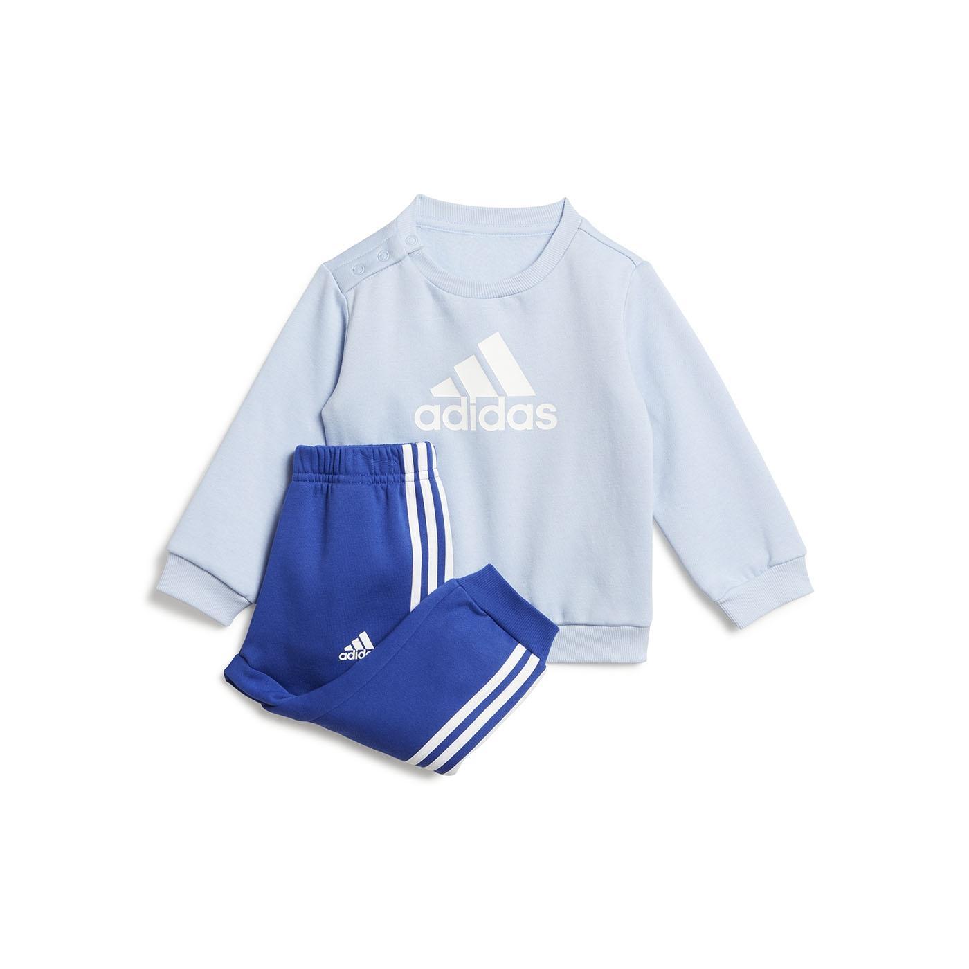 Adidas Chándal Bos Logo Azul para Niño de 2 Piezas en Felpa de Algodón con Cintura Elástica y Puños de Canalé