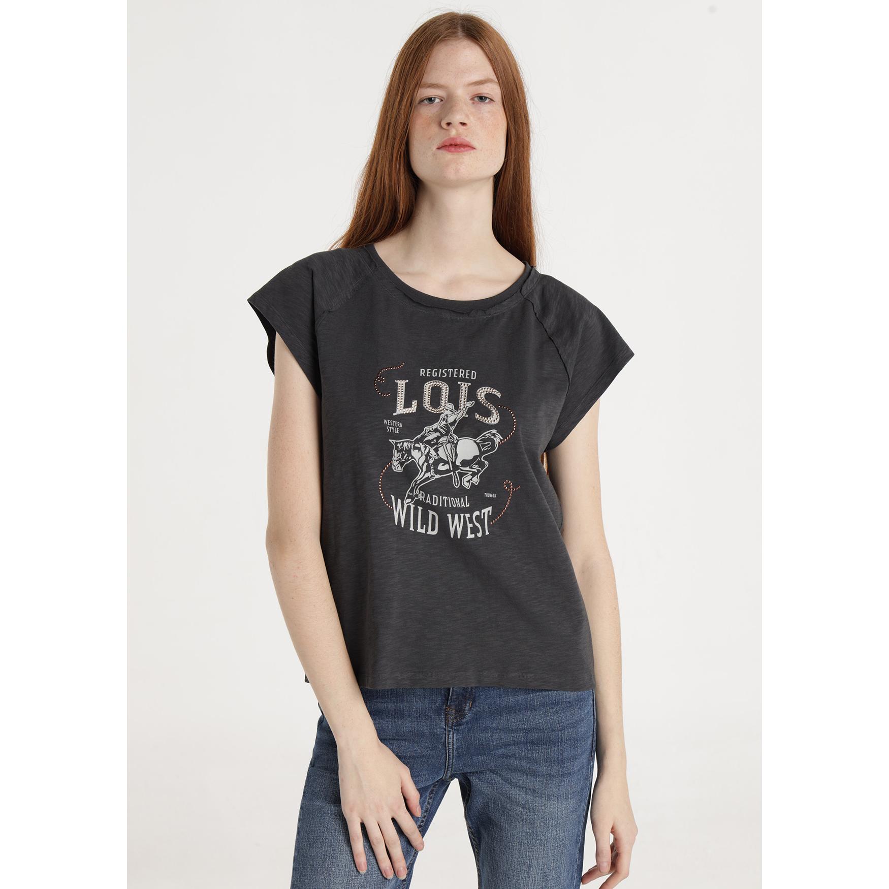LOIS JEANS - Camiseta maga corta grafica country