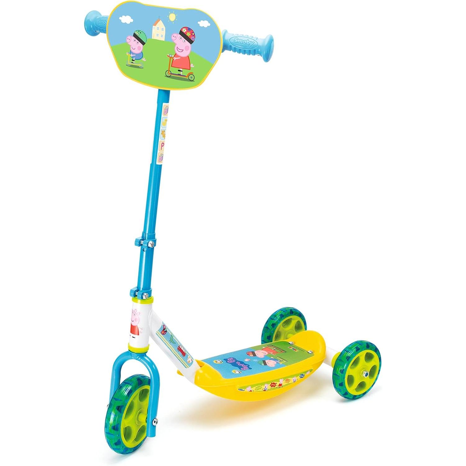 Peppa Pig - Patinete de 3 Ruedas Metálico - Ruedas silenciosas - Adecuado a partir de 3 años