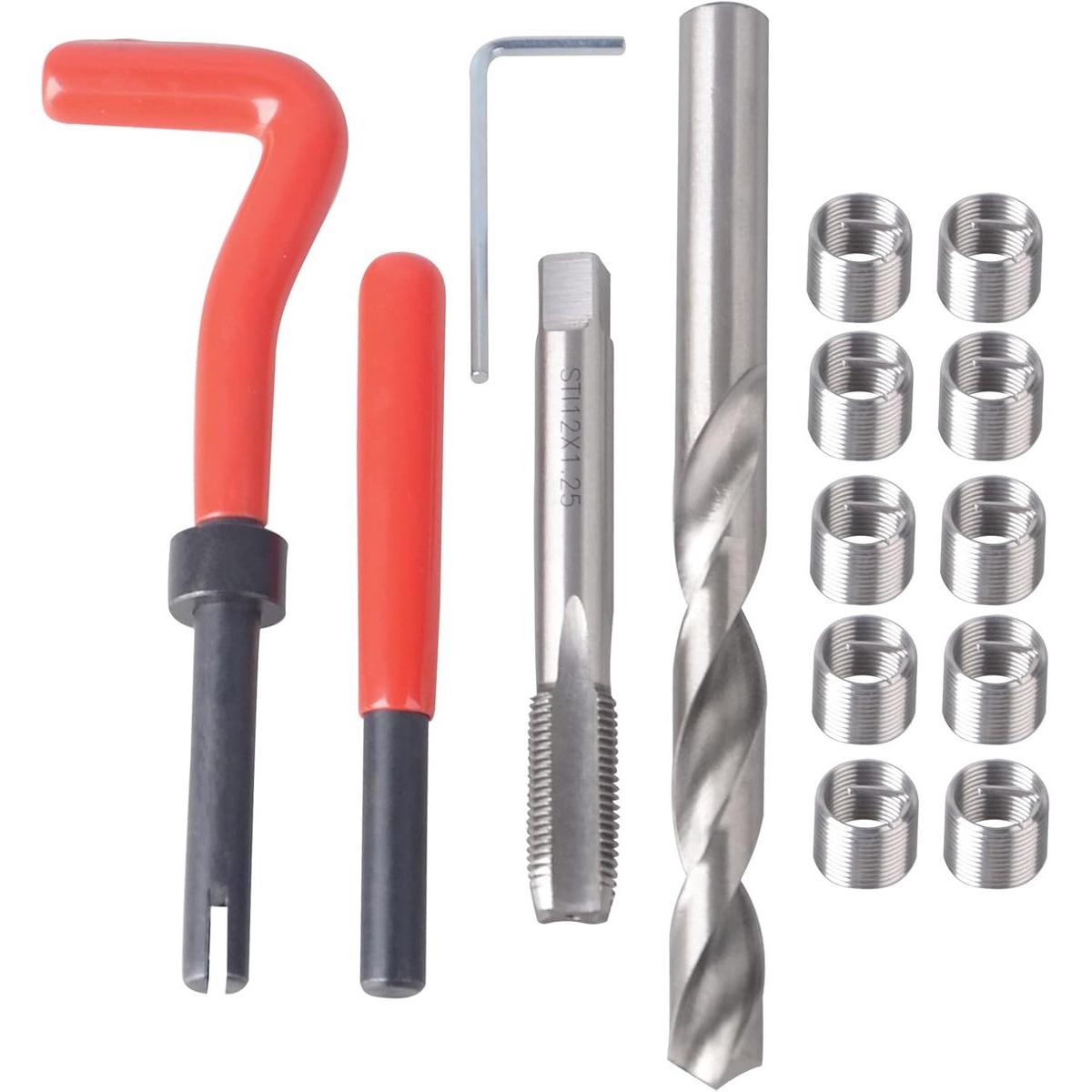 Kit de réparation de filetage M12x1.25mm - Hélicoïl et kit d'outils pour insert de filetage et réparation automobile