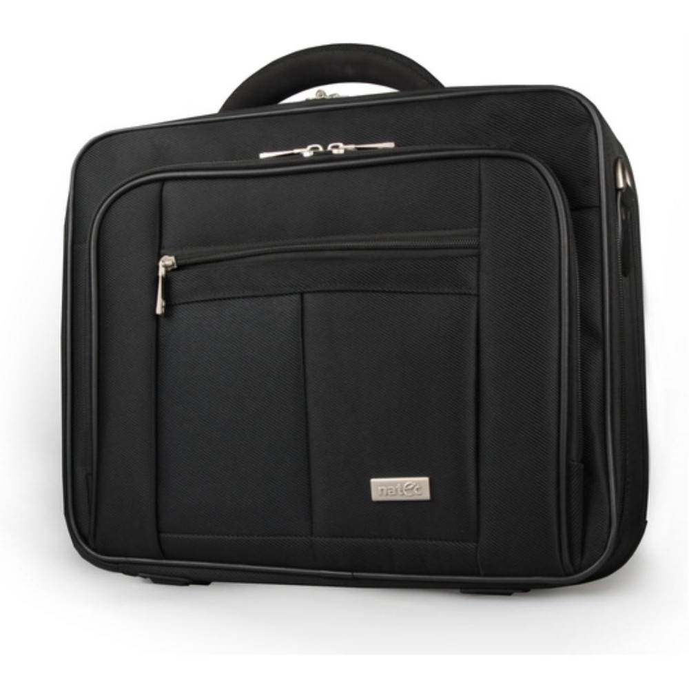Natec - Maletín para portátil hasta 17.3\" con Air Cell System y X-Holding System, resistente de nylon 1680D negro para viaje cómodo