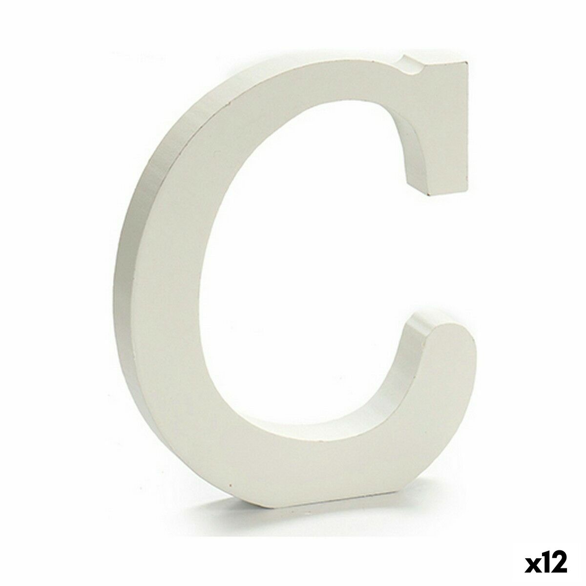 Pincello - Letra decorativa C de material sintético para personalización DIY, ideal para habitaciones infantiles y eventos, color blanco 1,8 x 21 x 17 cm (12 unidades)
