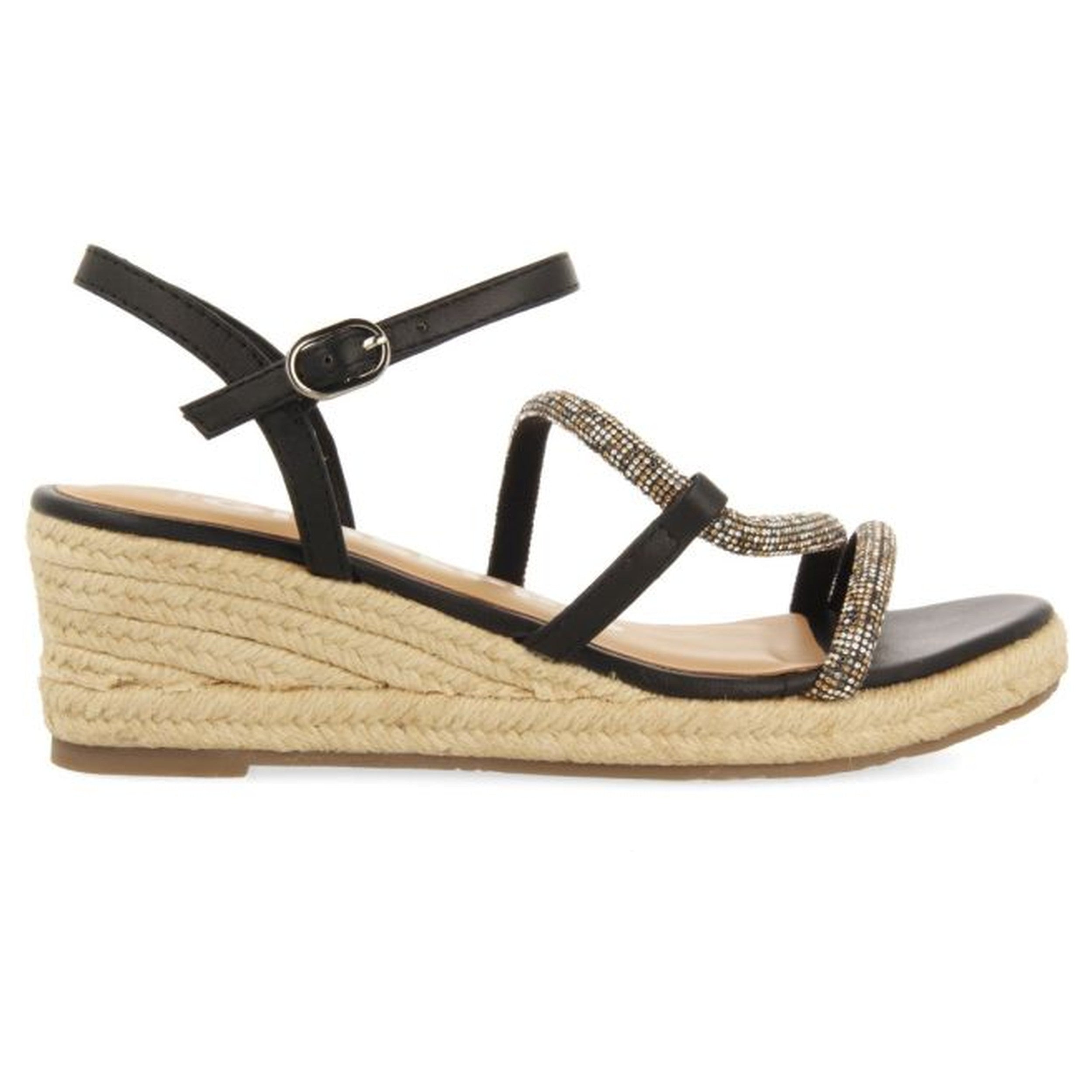 Sandalias Negras Con Tiras Catania Gioseppo 72311