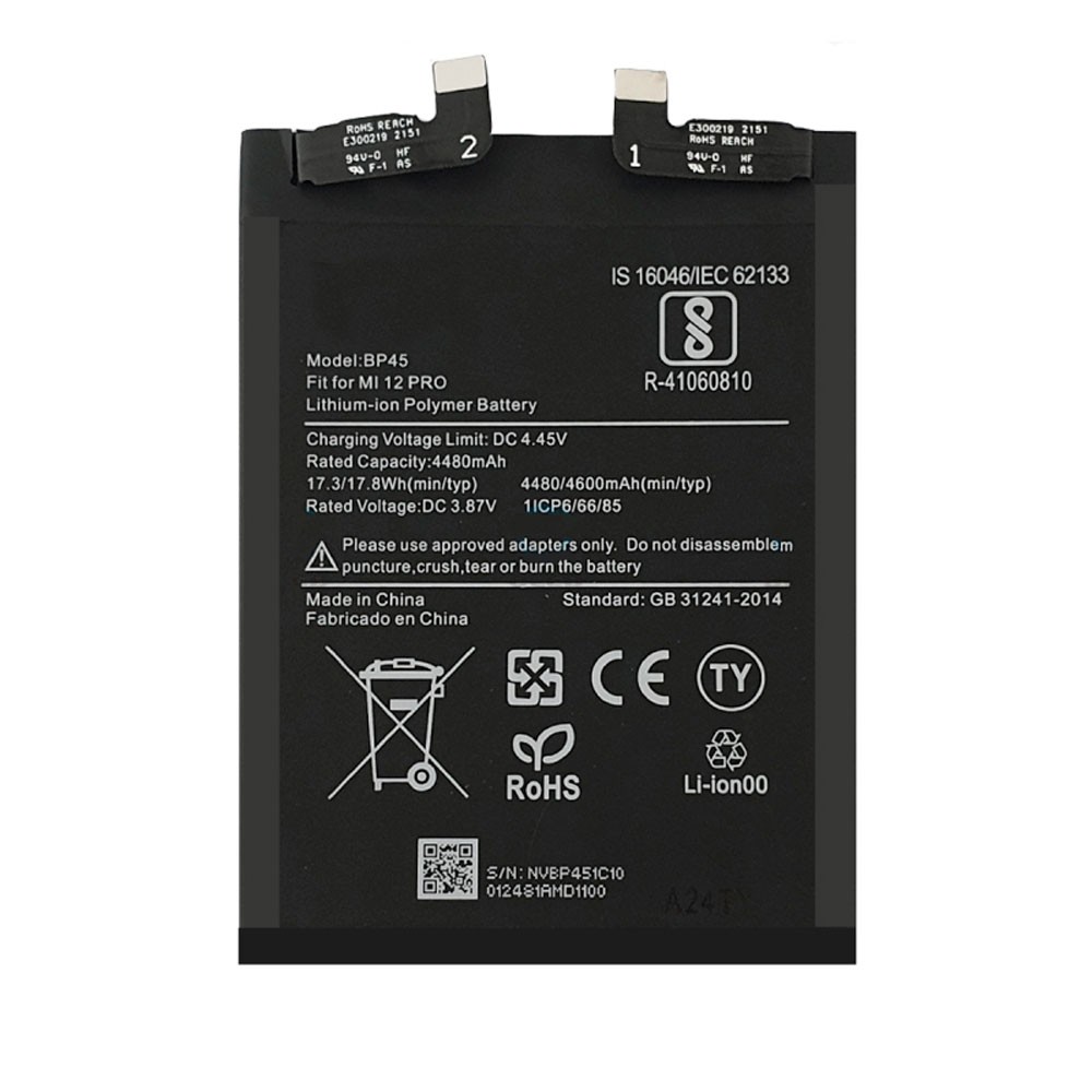 TODOBARATO 24HORAS Bateria BP45 Para Xiaomi Mi 12 Pro - 4600mAh