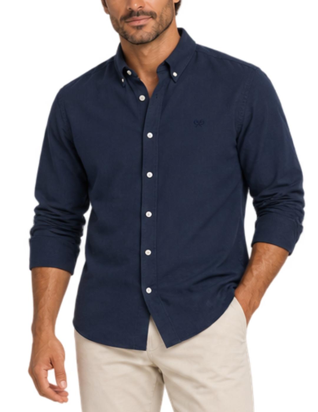 Camisa Silbon sport espiga azul marino para hombre