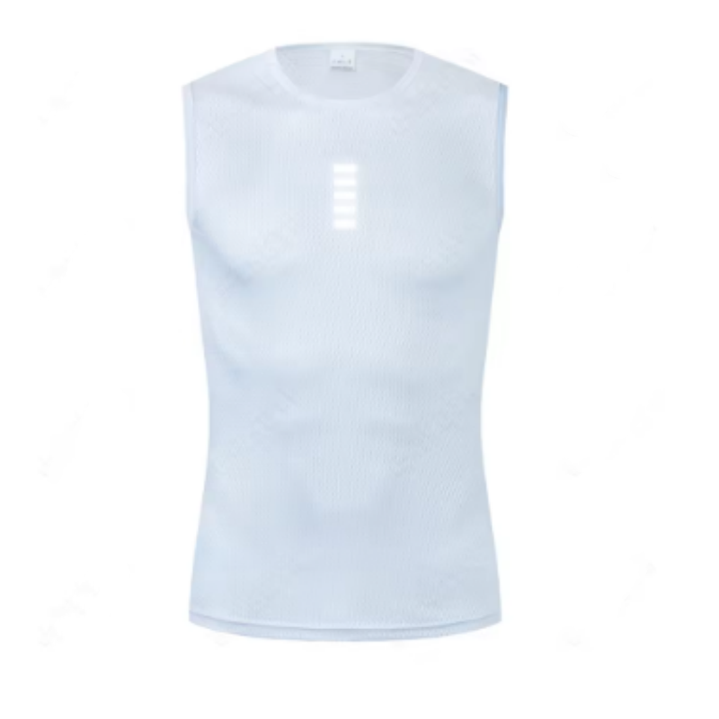 TK Camiseta De Ciclismo Transpirable Reflectante Para Hombres Camiseta Deportiva Sin Mangas Secado Rápido Elástica Blanca