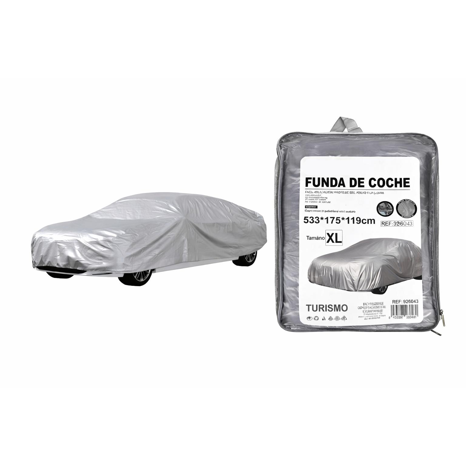 Funda para Coche Plateada, Cubierta Protectora Antipolvo y Parasol para Turismo