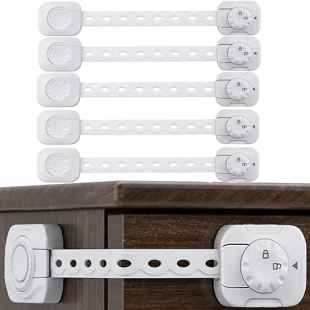 CA Direct Power SARL 5 piezas, cerradura de seguridad para puertas, cajones, armarios, pestillos transparentes y armarios frigoríficos, armarios de seguridad para ventanas.