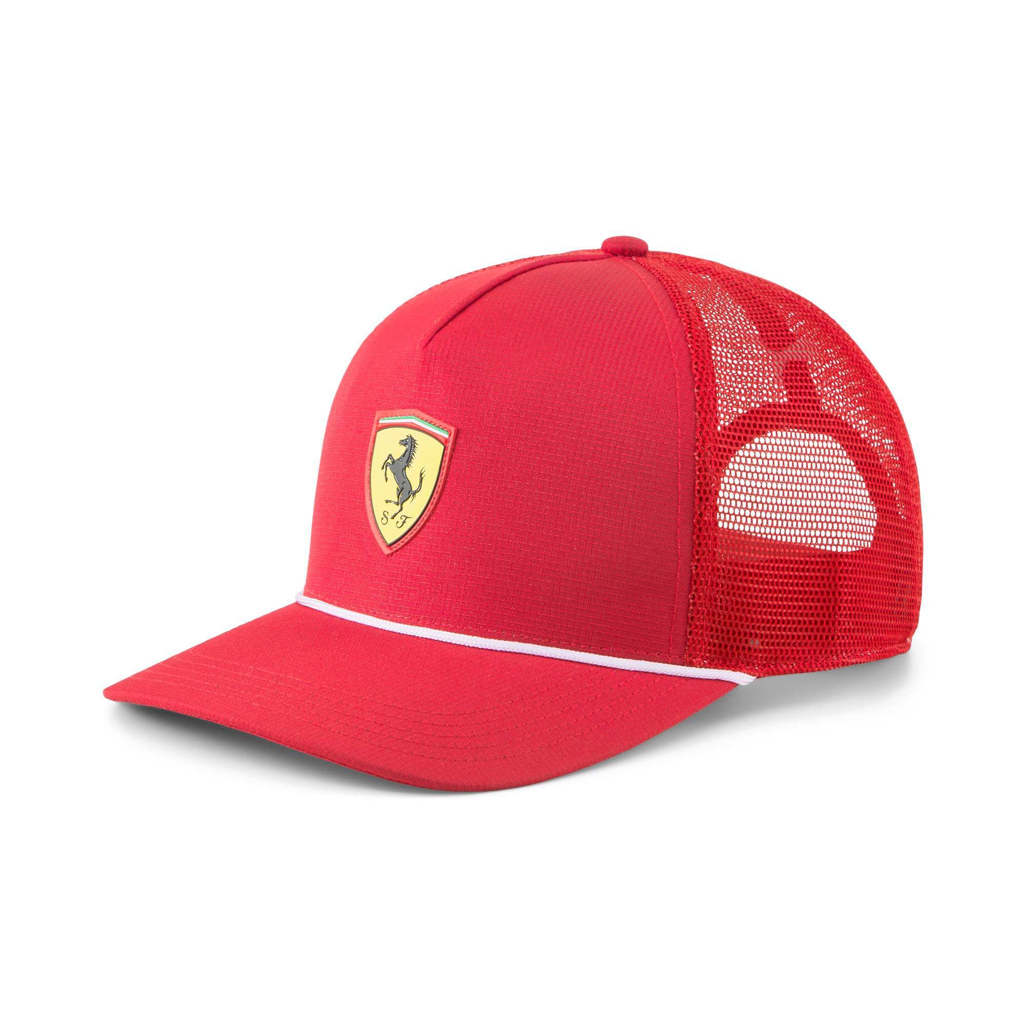 PUMA Gorra Hombre - Ferrari Sportswear Race Trucker Cap, Poliéster, Logo, Unicolor, Talla única Ferrari Sportswear Race Trucker Cap
