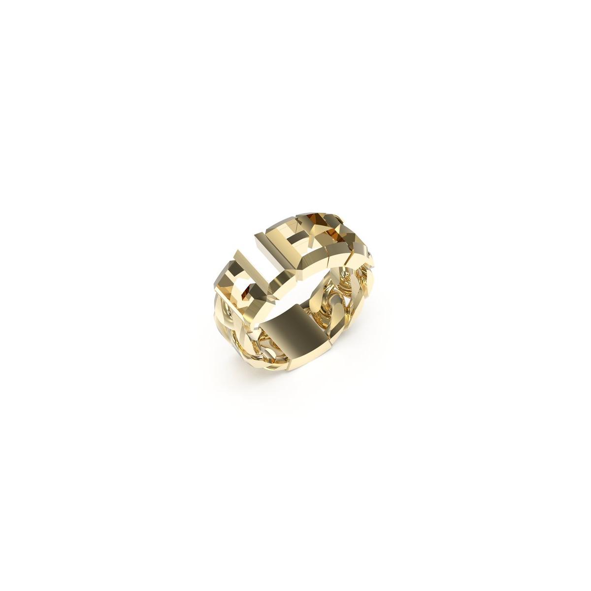 Guess Anillo Hombre Vegas De Acero Dorado Talla Europea 64 Talla España  Jumr03206jwygbk64