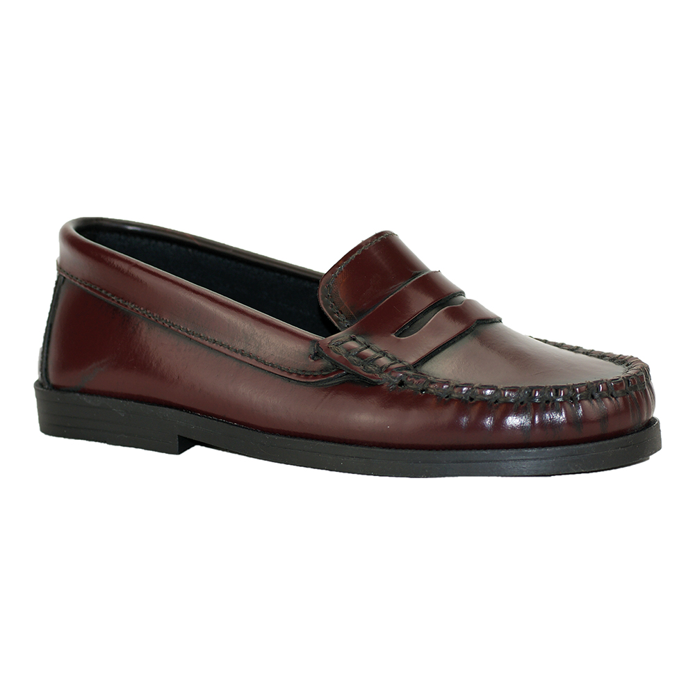 Zapatos de Vestir para Niño Finano - Estilo Castellano, Fabricados en España con Cuero Natural burdeos