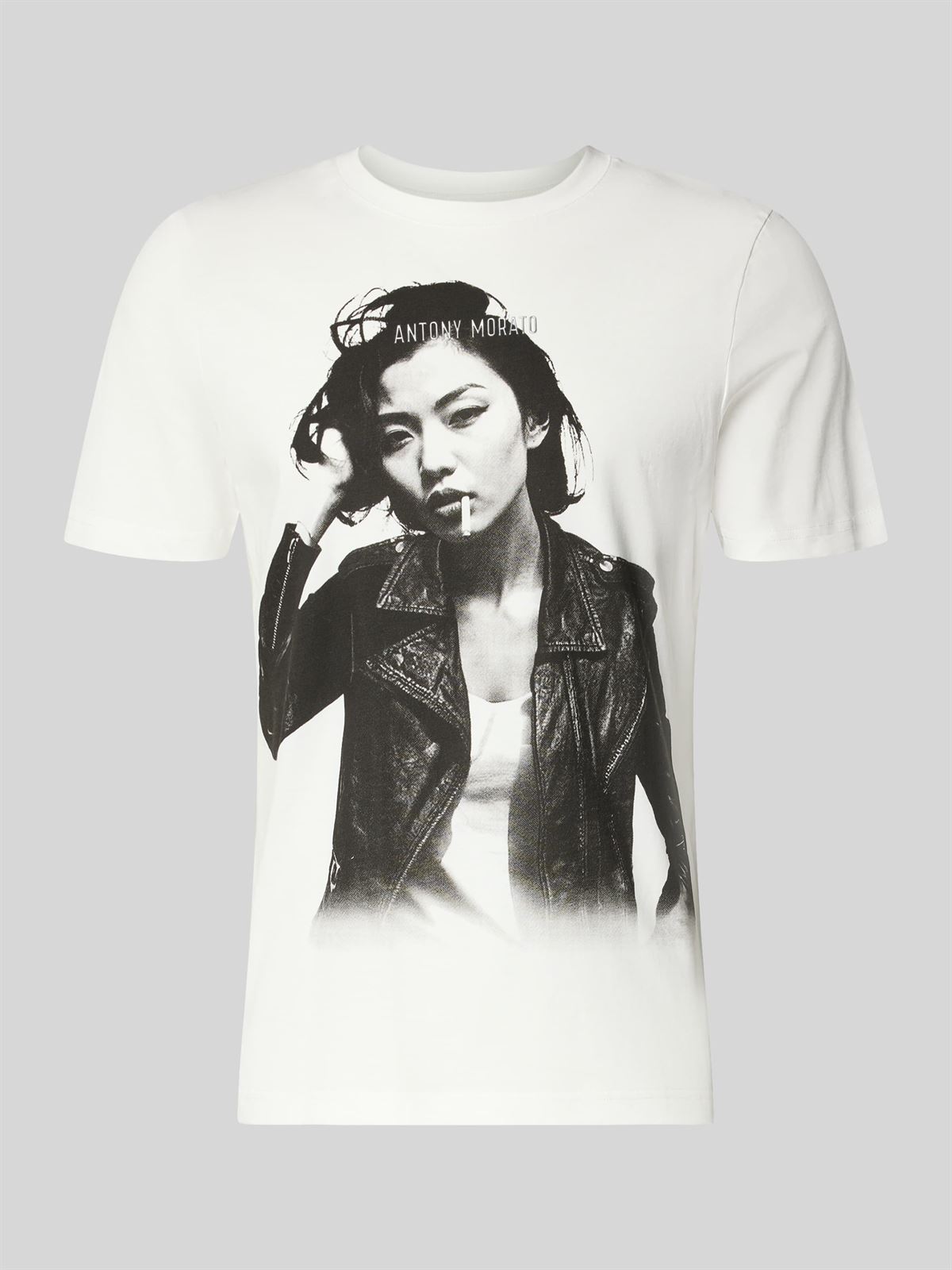 Camiseta Antony Morato Regular Fit Crema MMKS02698 FA100240 1011