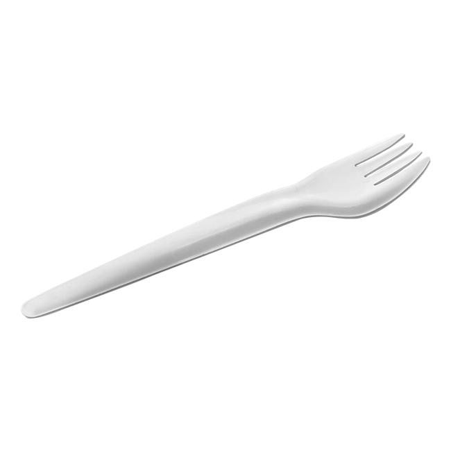 MONOUSO | Tenedor de Cartón Rígido Blanco 17cm (1.000 Uds)