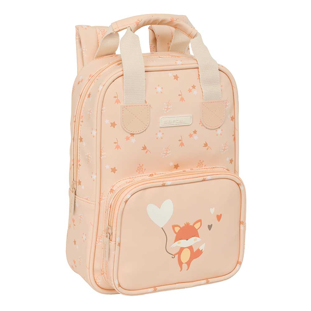 SAFTA | Mochilas Escolares Infantiles Preescolar Con Asas y Hombreras Acolchadas, Bolsillo Frontal con Cremallera, Tarjeta Identificación, Azul, Asa Superior Forrada, Infantil Vuelta al Cole