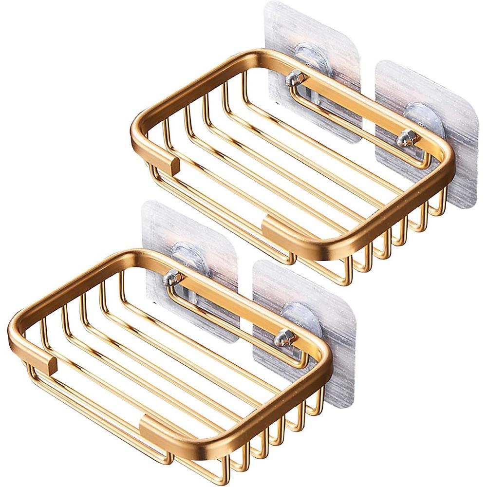 CA Direct Power SARL Juego de 2 jaboneras de pared de aluminio sin juntas para baño, sin agua y drenables.