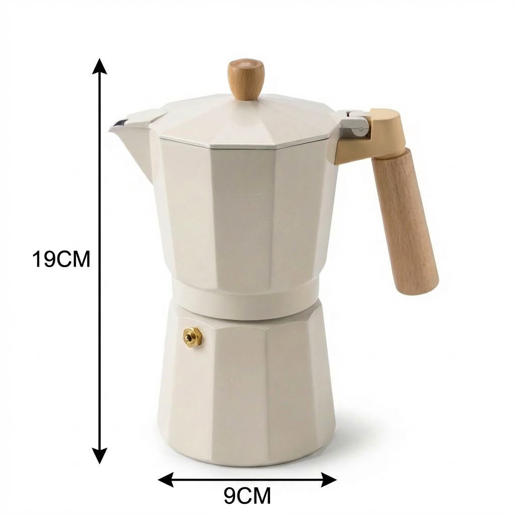 Cafetera Italiana Moka Espresso de Aluminio para Gas/Eléctrica/Vitro (No Inducción) | 3/6/9/12 Tazas | Happy Friends