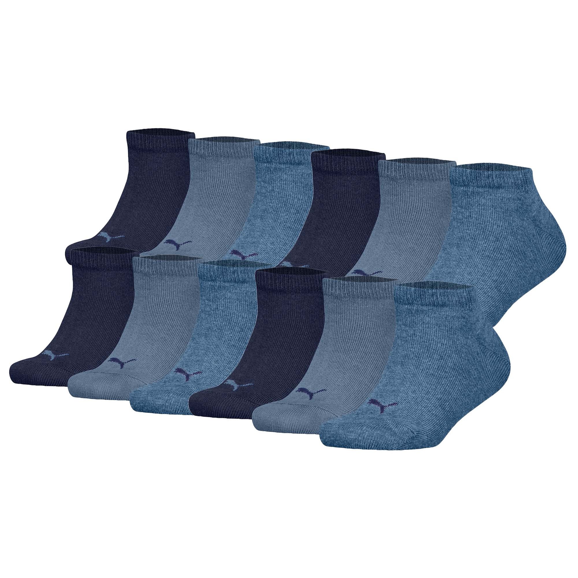 PUMA Calcetines de deporte para niños, paquete de 12 - Calcetines de deporte lisos 12P, logotipo, unicolor Plain Sneaker 12P