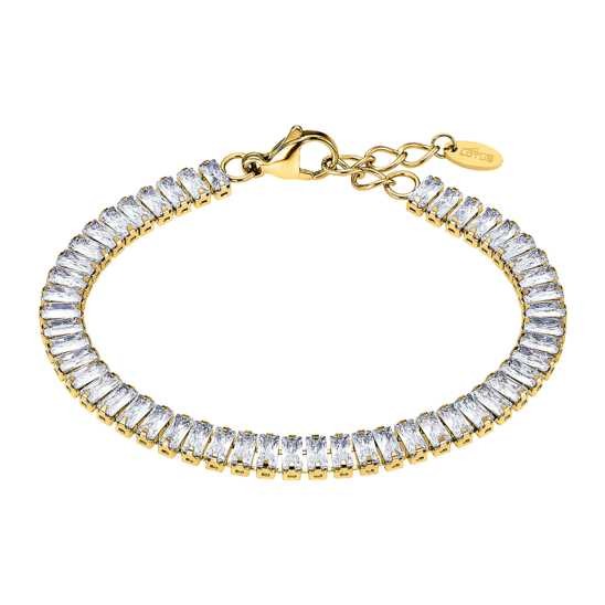 Pulsera Lotus Style para mujer, Diseño elegante con circonitas, Acero dorado Atemporal Ref. LS2570/2/2