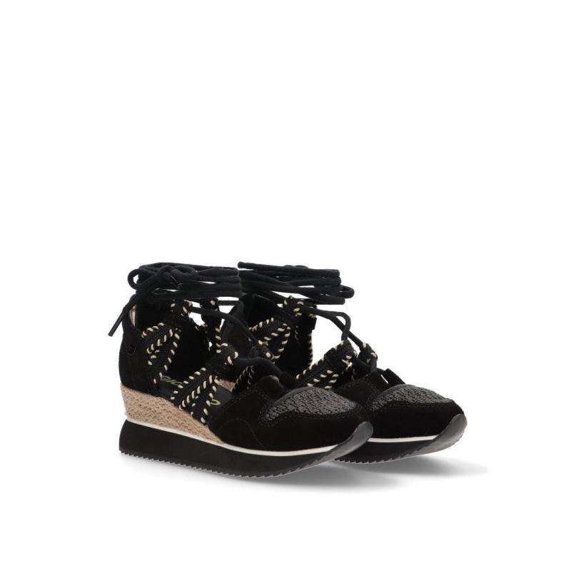 Zapatillas Gioseppo - Mujer - Cuña Media - Modelo Griswold - Color Negro