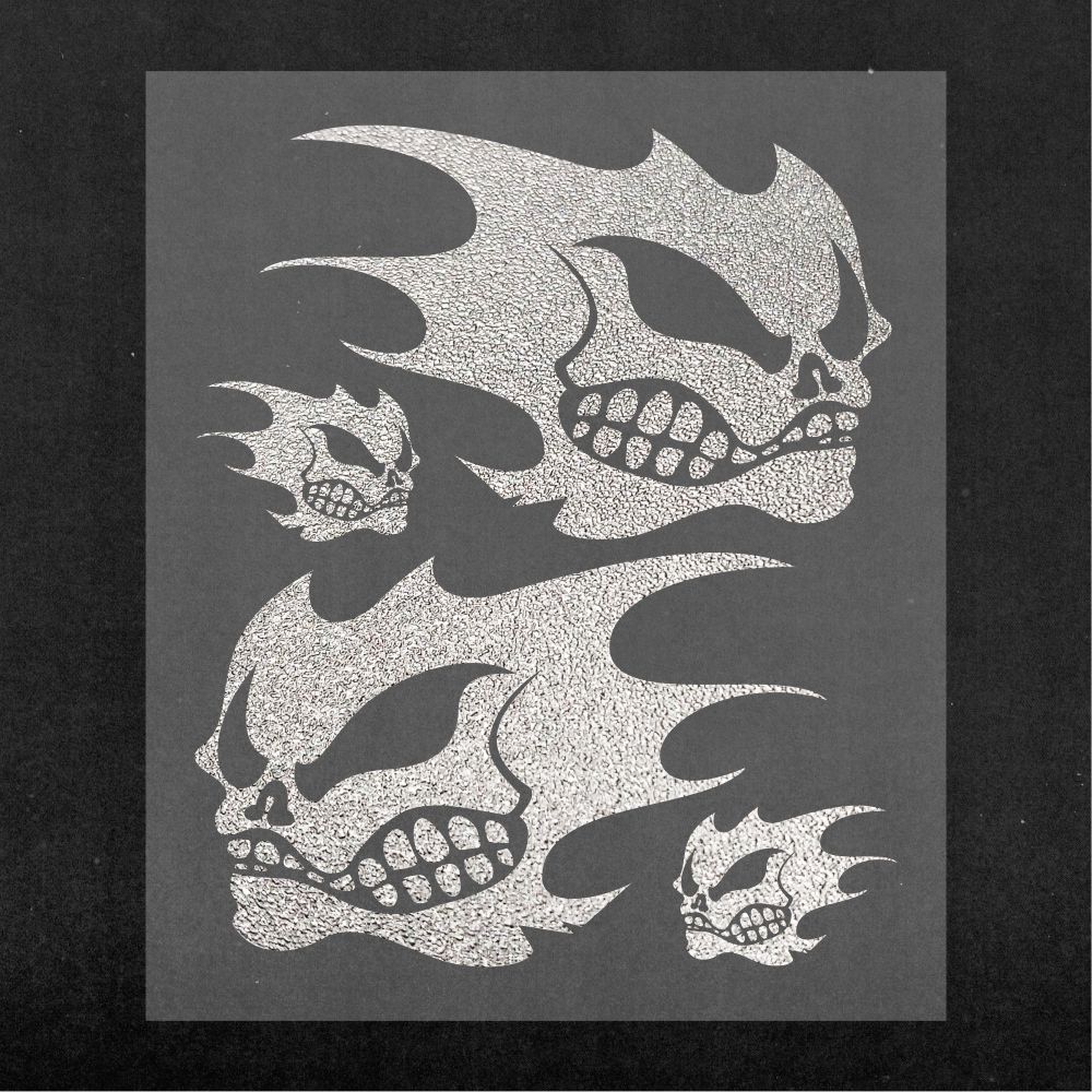 Pegatinas Silver Burning Skull 14x16 cm