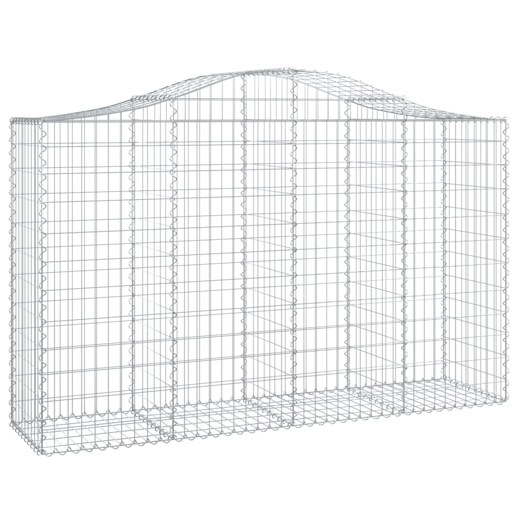 vidaXL Cestas de gaviones 7 uds forma de arco hierro 200x50x120/140 cm