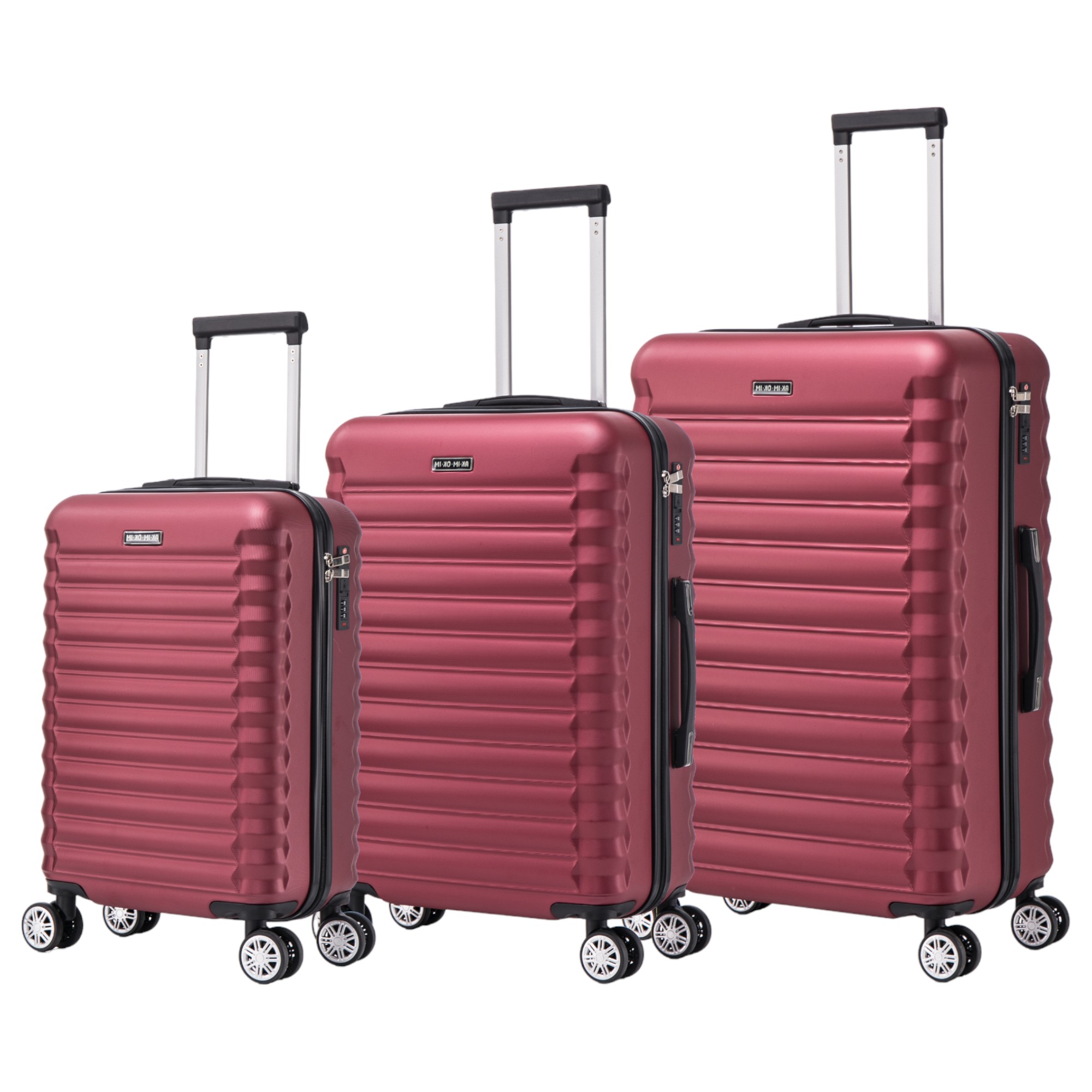 Conjunto de Maletas de Viaje Elegantes: Carcasa Ligera de ABS, Cerradura Numérica, 4 Ruedas Giratorias 360°, Asa Telescópica de Aluminio Juego de Maletas Set Trolley Maleta Cabina（7599 M004 8008 8002 ABS TOP)