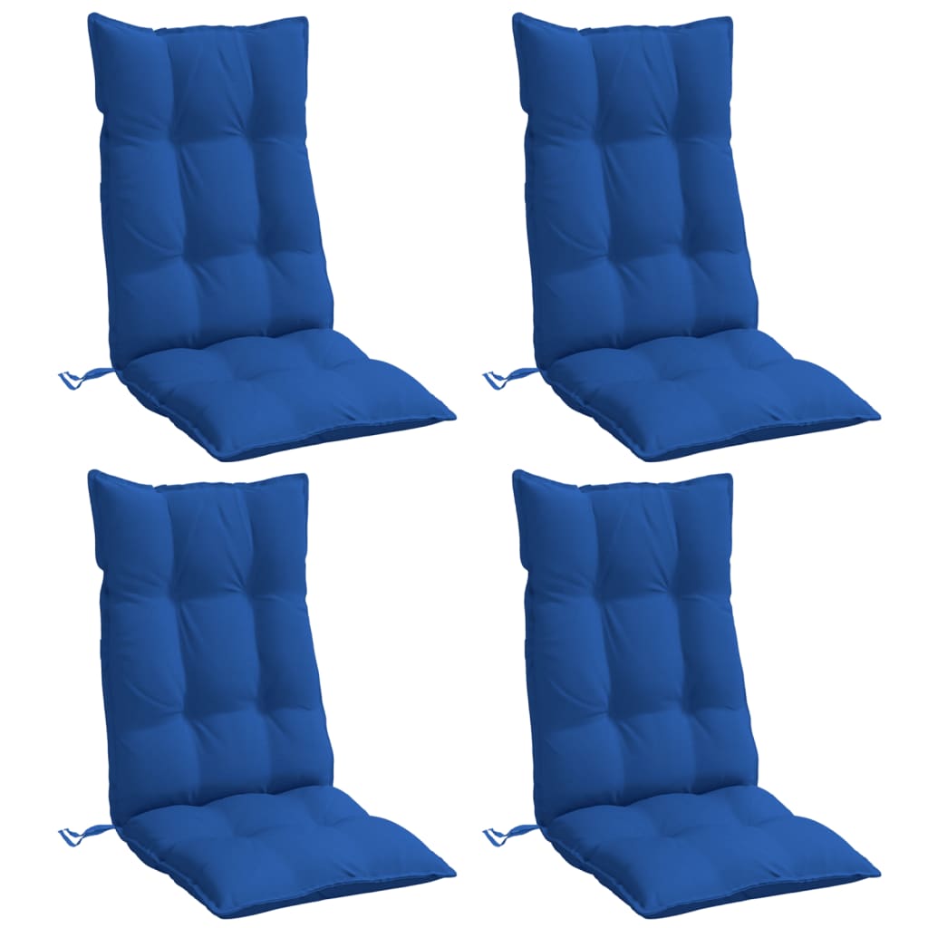 vidaXL Cojines de silla con respaldo alto 4 uds tela Oxford azul klein