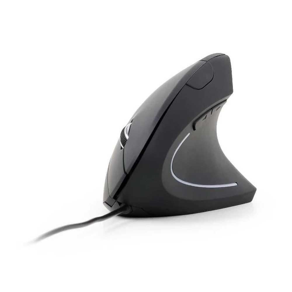 Gembird - Ratón óptico ergonómico USB 6 botones MUS-ERGO-01 con resolución ajustable 1200-3200 DPI negro