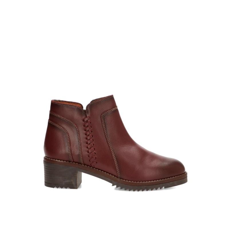 Botin Valeria´s - Mujer - Tacón Medio - Modelo 2855 - Color Burdeos