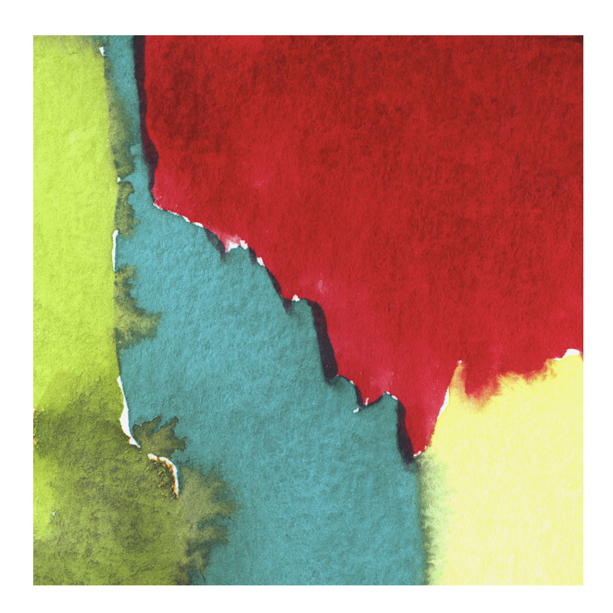 Cuadro decoración pared LIENZO SIN ENMARCAR cuadrado grande “FULGOR” 100X100 Acuarela Lienzo Alta Calidad Arte contemporáneo Pop Colores vivos Rojo verde azul turquesa Alegre Moderno Salón dormitorio juvenil Ref ANA DURAN 111