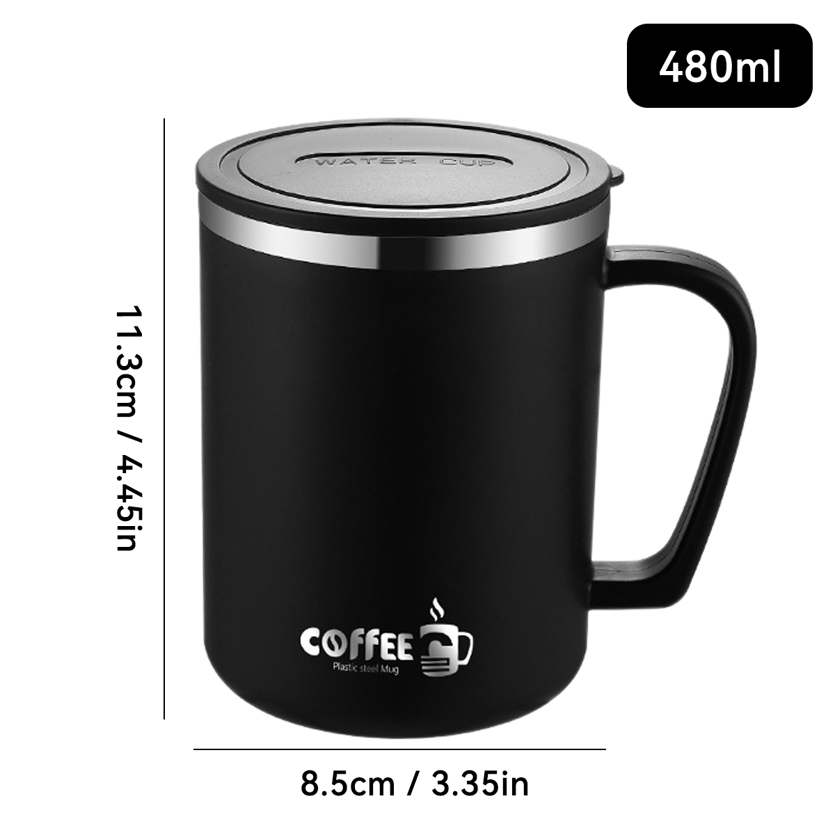 TK Taza Térmica Portátil De Acero Inoxidable 304 Con Asa Y Sellado Para Café Y Leche Resistente Al Calor Y a La Fricción