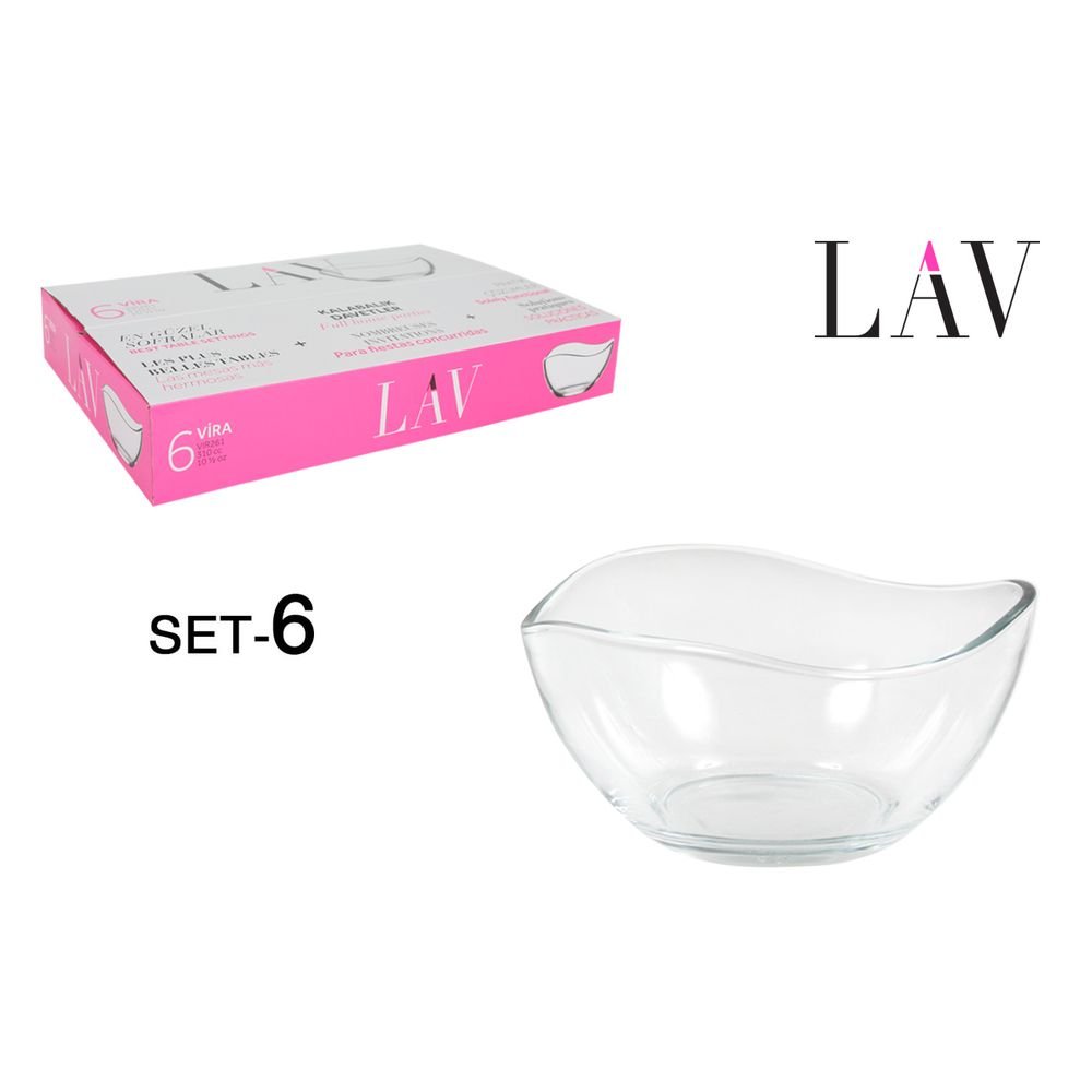 INDE SET 6 BOLS 12CM-310CC VIRA LAV 36x24x6 Cms.