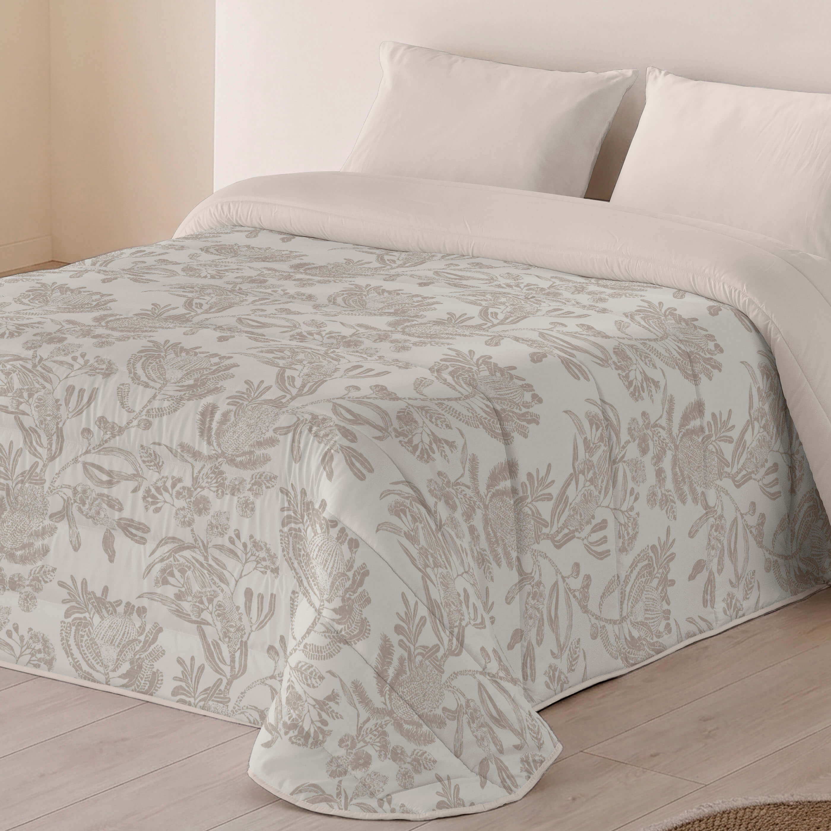 NATURALS - Edredón Nórdico 300 gr Estampado - 100% Microfibra Extrasuave - Relleno Acolchado Tacto Pluma - Ideal para Invierno, Antialérgico y Transpirable - Cama 90/135/150/180 - Fabricado en España