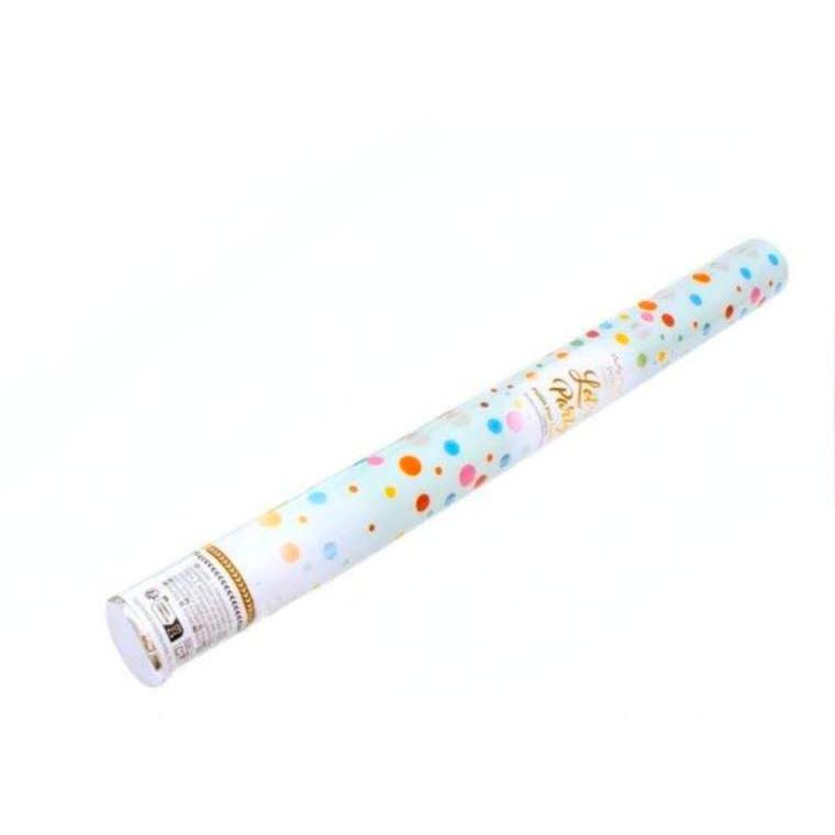 Cañón Confeti Circular Multicolor,  30/40/50/60 cm, 3-10 m de Alcance Ideal para todo tipo de celebraciones