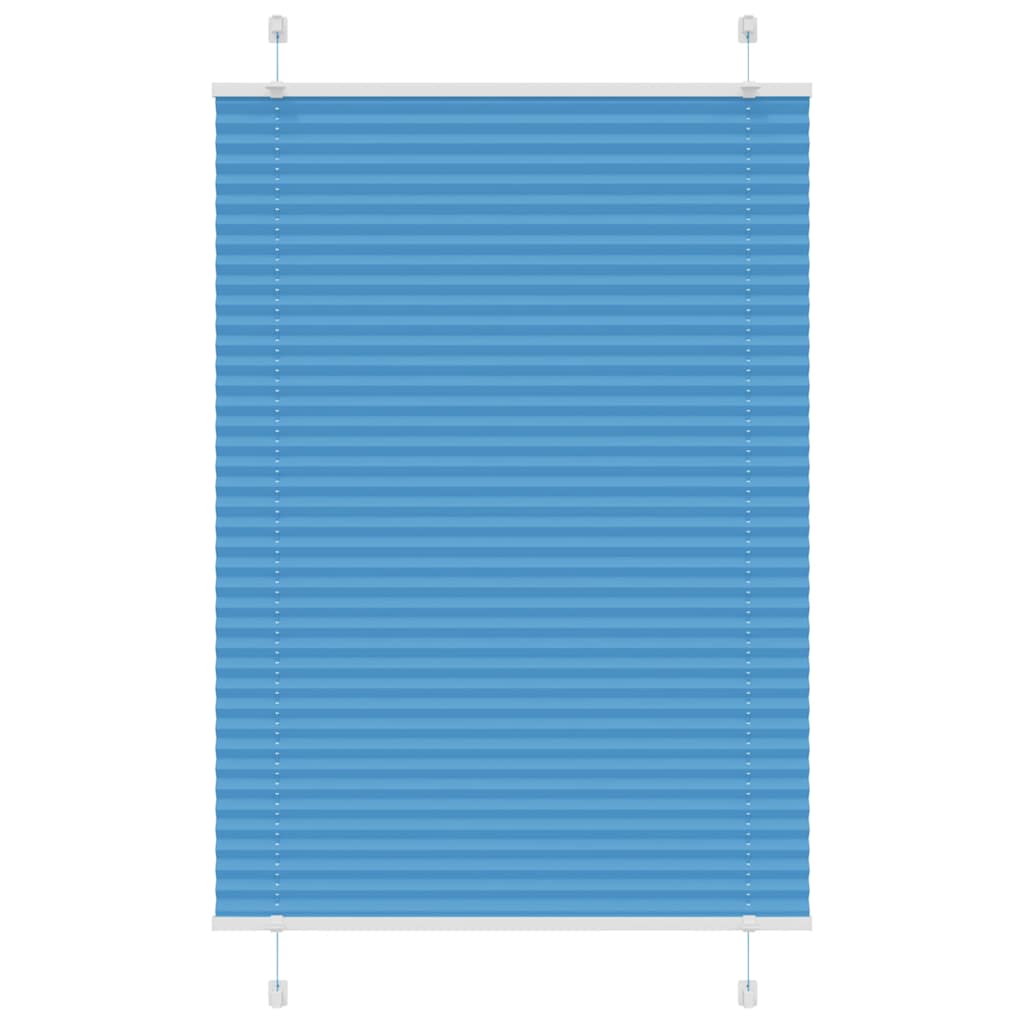 vidaXL Estor Plisado azul Tela Poliéster en dimensiones 100x100 cm/100x150 cm/100x200 cm y más | protección solar decorativa para ventanas hogar oficina dormitorio fácil de instalar