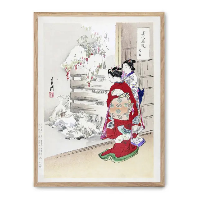 Cuadro japanese art 30x40cm, Póster impreso en papel de primera calidad de 180gr, montado sobre marco de madera MDF acabado roble., Arte - Japonés
