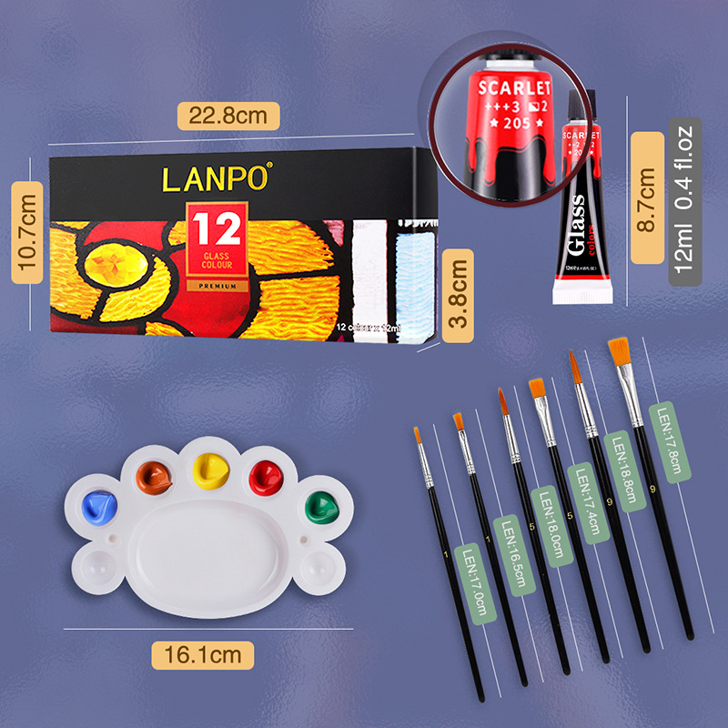 Pintura acrílica en set de 12, 24 o 36 colores (12ml) – Kit para pintura manual, DIY, resistente al agua – Presentación en caja