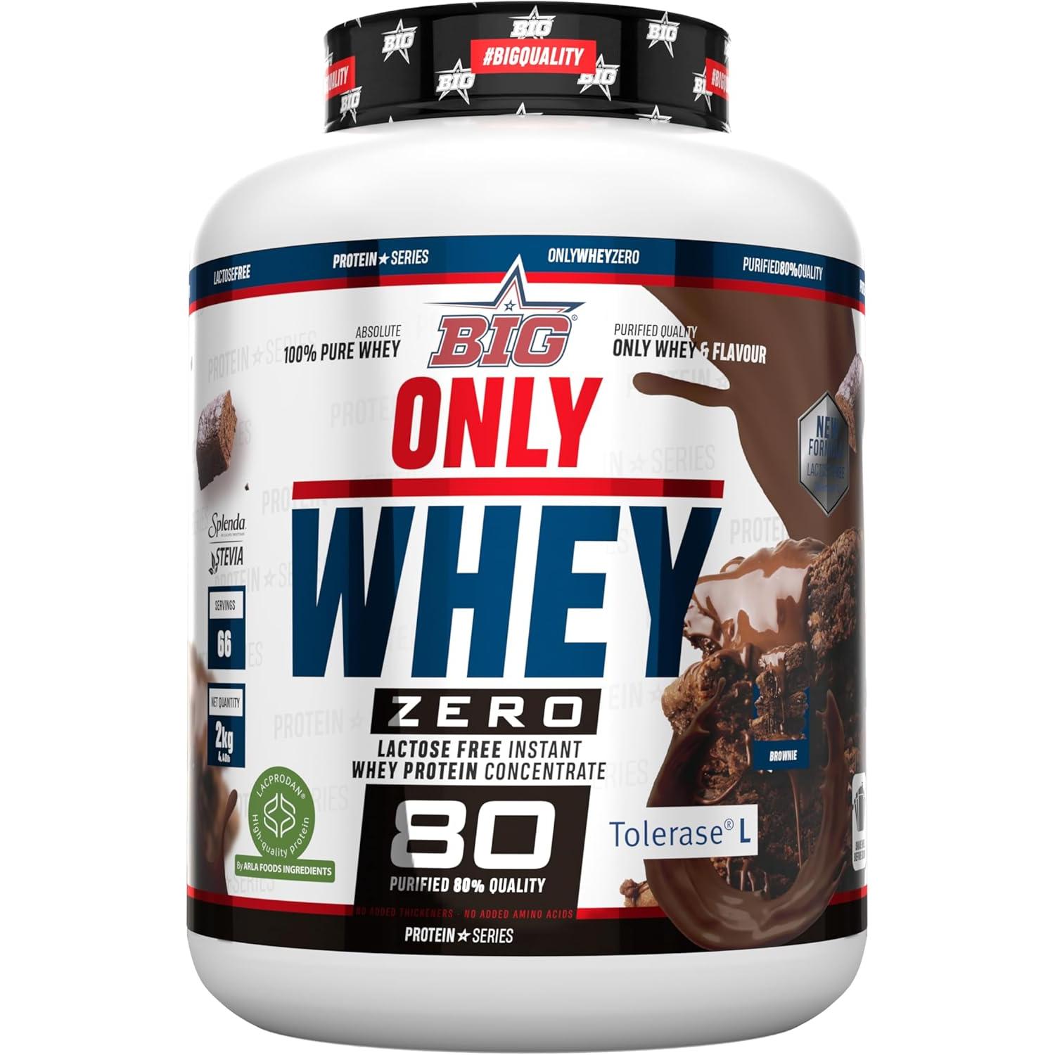 BIG - Proteinas Whey - Proteina en Polvo para Desarrollo de Masa Muscular y Recuperación - Materia Prima Premium - Whey Protein Sin Lactosa, Sin Azúcar, Sin Grumos (2Kg)